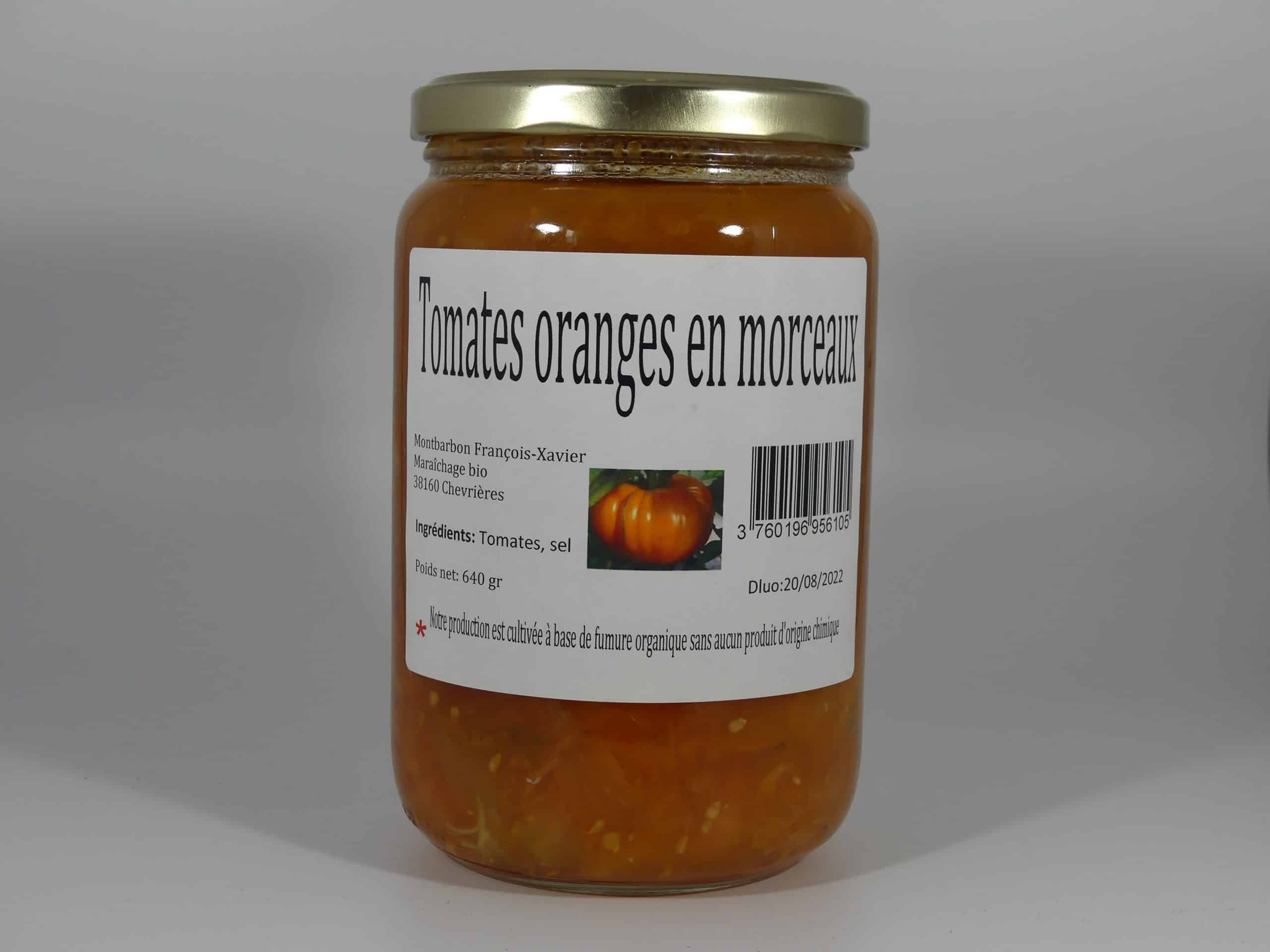 Tomates oranges en quartiers BIO 640 gr